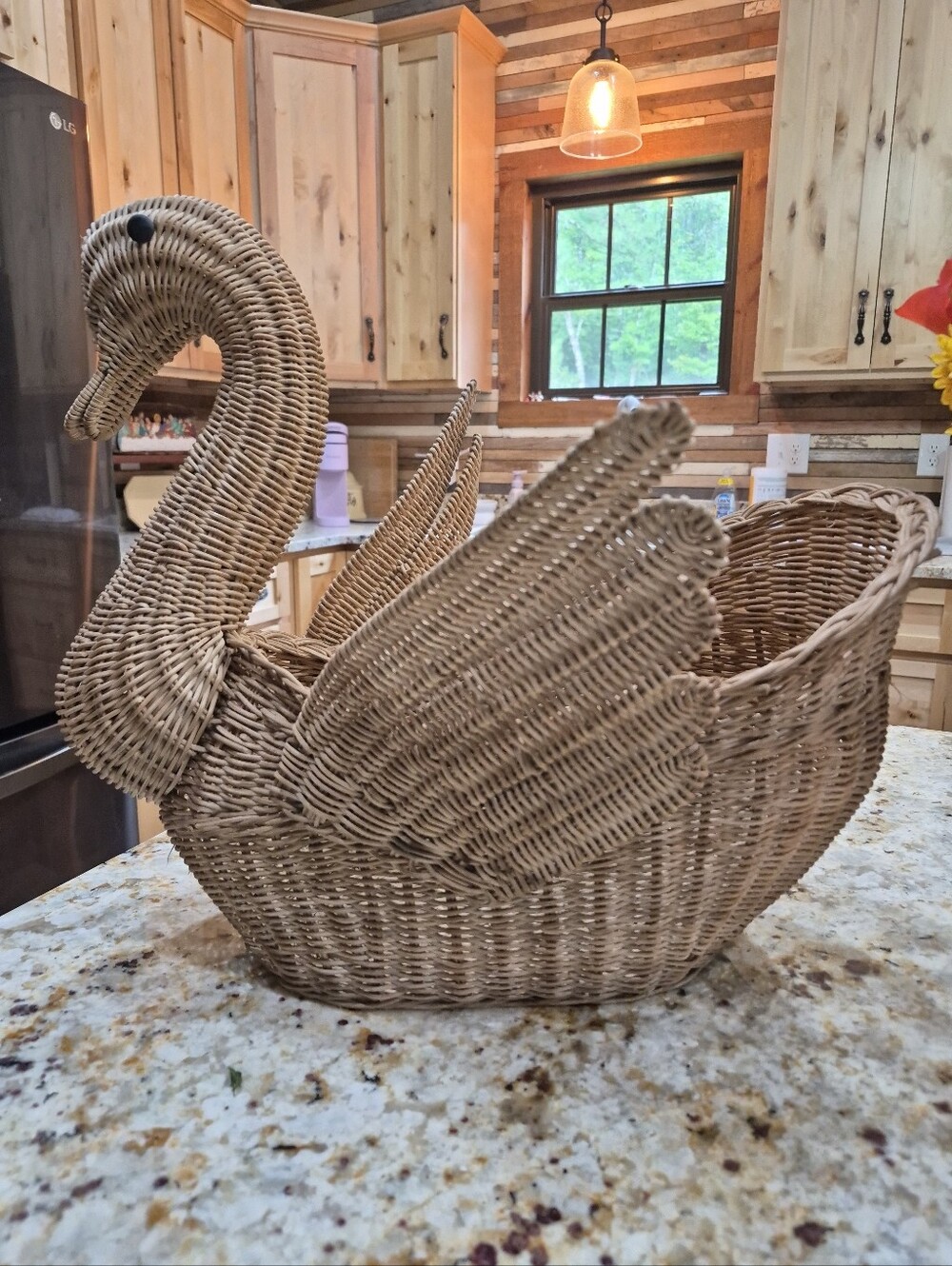 Vintage Extra Large Goose Handwoven Wicker Basket Farmhouse Decor Geese